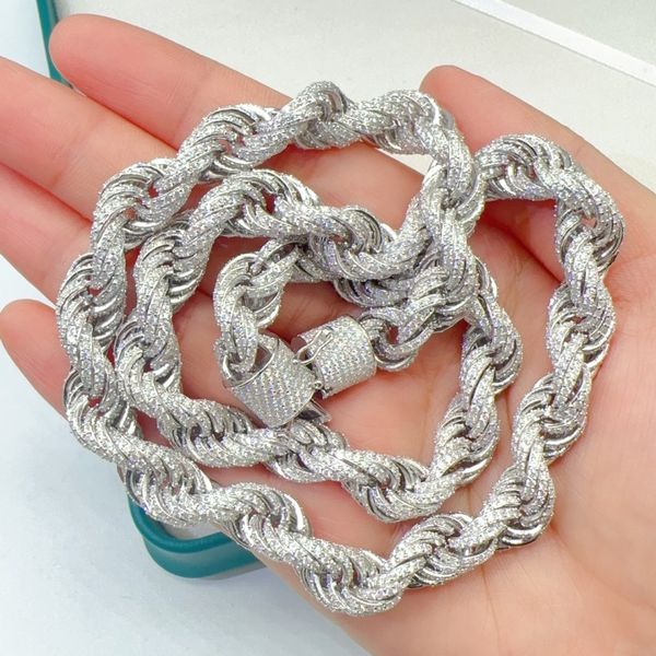 10mm18/20/22inch 925 sterling silver passed test moissanite twisted rope chain necklace bracelet for women/men nice gift
10mm18/20/22inch 925 sterling silver passed test moissanite twisted rope chain necklace bracelet for women/men nice gift