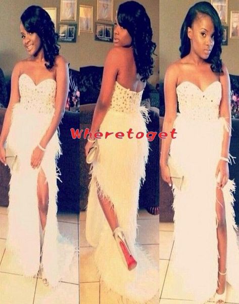 2019 new arrivel long feather mermaid prom gowns white sweetheart rhinestones splite evening dresses african black girl prom6327018
2019 new arrivel long feather mermaid prom gowns white sweetheart rhinestones splite evening dresses african black girl prom6327018