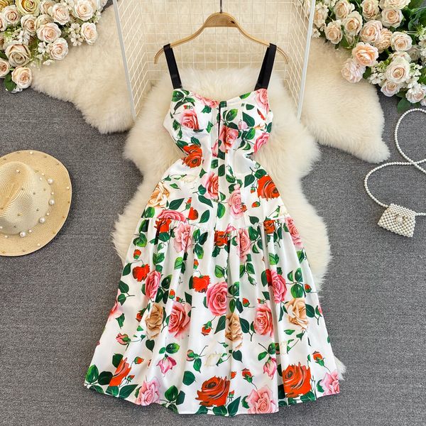 high end light luxury bra strap dress fashionable high waist slim sleeveless printing a-line large swing dress, Black;gray
high end light luxury bra strap dress fashionable high waist slim sleeveless printing a-line large swing dress, Black;gray