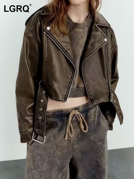 women's jackets lgrq female coat long sleeve turndown collar patchwork zipper pu leather for women 2023 winter fashion 19j2828 230406, Black;brown
women's jackets lgrq female coat long sleeve turndown collar patchwork zipper pu leather for women 2023 winter fashion 19j2828 230406, Black;brown