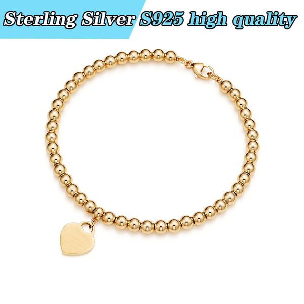 925 silver tif luxury heart beaded tag strands bracelet gold women man fine jewelry trendy beads chain round ball bracelets for girlfriend l, Black
925 silver tif luxury heart beaded tag strands bracelet gold women man fine jewelry trendy beads chain round ball bracelets for girlfriend l, Black