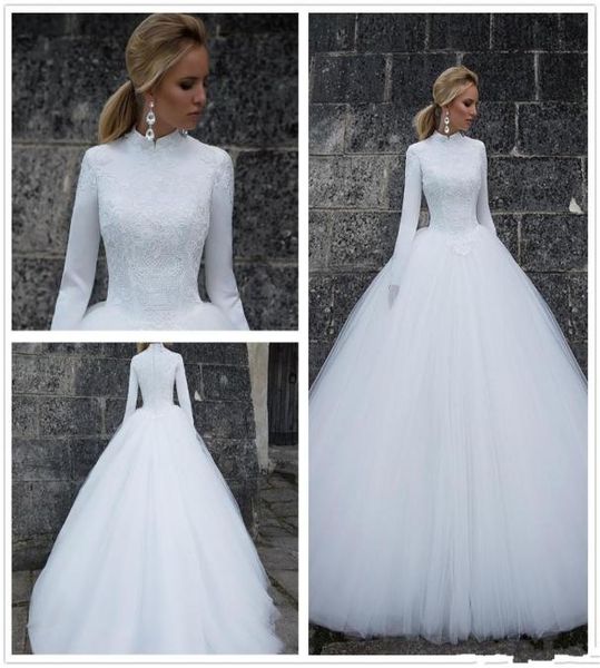 2019 new high neck long sleeves lace a line muslim wedding dresses satin empire lace applique zipper tulle winter wedding bridal g7297968, White
2019 new high neck long sleeves lace a line muslim wedding dresses satin empire lace applique zipper tulle winter wedding bridal g7297968, White