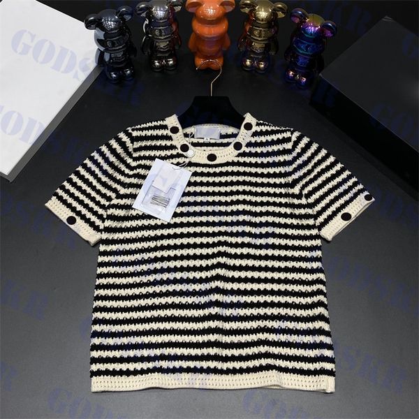 striped t shirt womens short sleeve clothing small letter logo tees embroidered hollow, White
striped t shirt womens short sleeve clothing small letter logo tees embroidered hollow, White