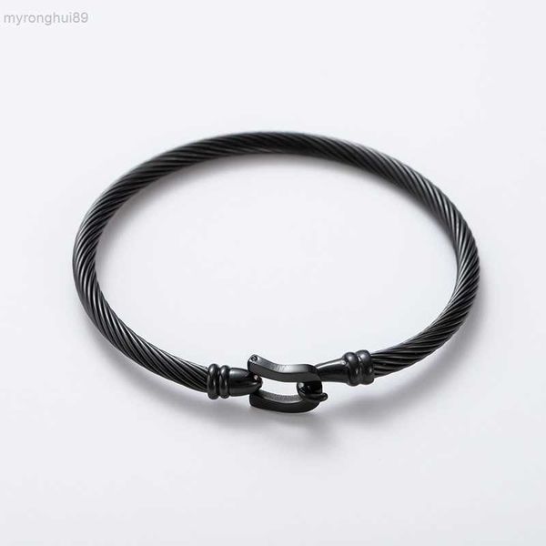 bangle selling horseshoe shaped magnetic buckle stainless steel wire bracelet punk titanium u-shaped half brick hook ghmi s07z, Black
bangle selling horseshoe shaped magnetic buckle stainless steel wire bracelet punk titanium u-shaped half brick hook ghmi s07z, Black