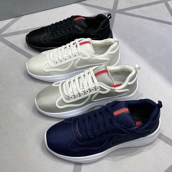 men bike fabric sneakers mesh casual shoes flat america's cup trainers rubber trim designer sneaker lace-up mens trainer with box 309, Black
men bike fabric sneakers mesh casual shoes flat america's cup trainers rubber trim designer sneaker lace-up mens trainer with box 309, Black