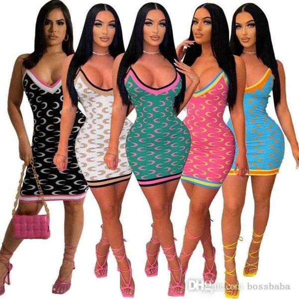 womens midi dress new high elastic moon print low cut tight color matching suspender dresses, Black;gray
womens midi dress new high elastic moon print low cut tight color matching suspender dresses, Black;gray