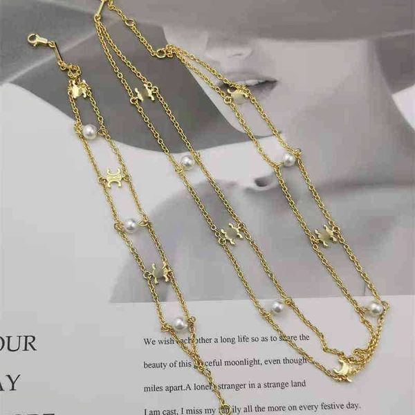 arc designer new double pearl necklace bracelet womens advanced temperament super fairy neck chain, Black
arc designer new double pearl necklace bracelet womens advanced temperament super fairy neck chain, Black