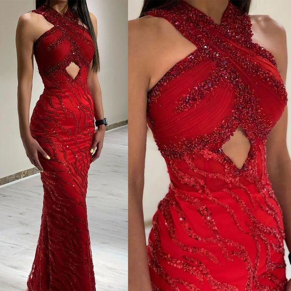 gorgeous mermaid prom dresses halter applicants beads sequins hollow zipper layered up floor length custom made party dress vestido de noite, Black
gorgeous mermaid prom dresses halter applicants beads sequins hollow zipper layered up floor length custom made party dress vestido de noite, Black