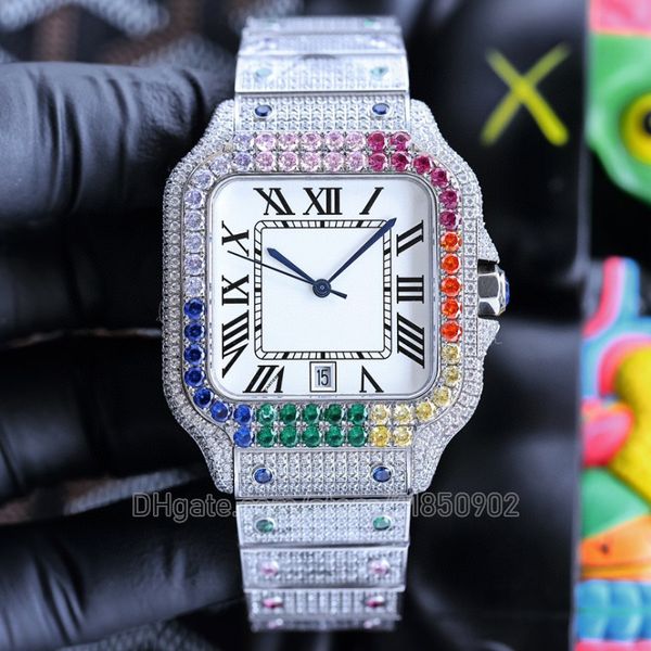 rainbow diamonds bezel men watch roman number white dial shining watches babysbreath mens moissanite colorful diamond wristwatch wristwatche, Slivery;brown
rainbow diamonds bezel men watch roman number white dial shining watches babysbreath mens moissanite colorful diamond wristwatch wristwatche, Slivery;brown