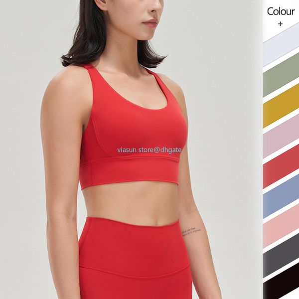 lu-33 gym bra classic popular fitness bra butter soft women sport tank gym crop yoga vest beauty back shockproof with ll removable chest pad, White;red
lu-33 gym bra classic popular fitness bra butter soft women sport tank gym crop yoga vest beauty back shockproof with ll removable chest pad, White;red