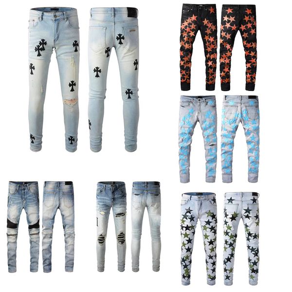 mens designer jeans badge rips stretch black fashion mens distressed ripped skinny eans slim motorcycle moto biker causal mens denim pants h, Blue
mens designer jeans badge rips stretch black fashion mens distressed ripped skinny eans slim motorcycle moto biker causal mens denim pants h, Blue