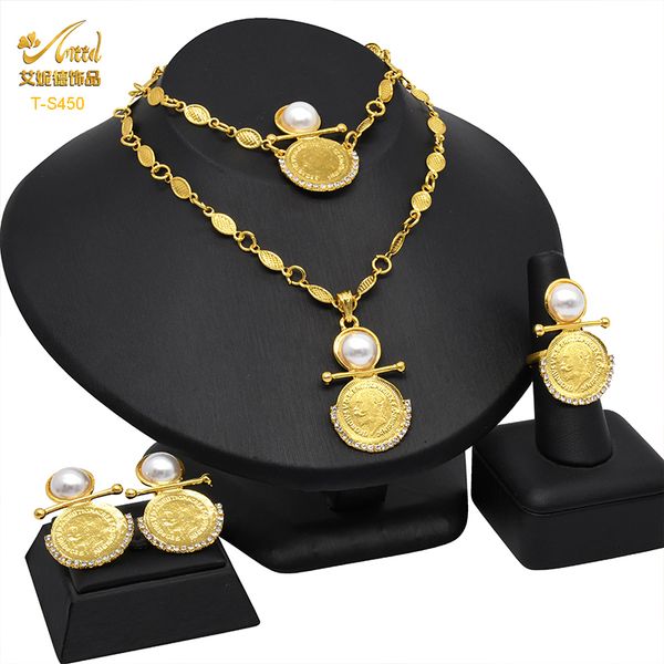 other jewelry sets aniid coin dubai gold color for women bridal pearl necklace bracelets earrings ring 4pcs wedding collection set 230407, Silver
other jewelry sets aniid coin dubai gold color for women bridal pearl necklace bracelets earrings ring 4pcs wedding collection set 230407, Silver