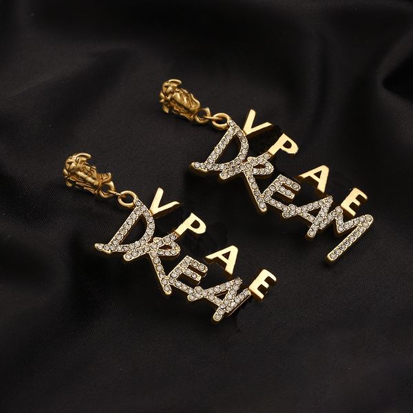 18k gold plated earrings charm brand high sense diamond earrings 925 silver letter earrings designer jewelry gift wedding party accessories, Golden
18k gold plated earrings charm brand high sense diamond earrings 925 silver letter earrings designer jewelry gift wedding party accessories, Golden