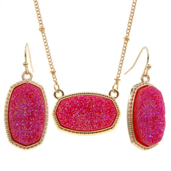designer earrings and necklace set pendant necklaces resin oval druzy necklace gold color chain drusy hexagon style luxury designer brand fa, Silver
designer earrings and necklace set pendant necklaces resin oval druzy necklace gold color chain drusy hexagon style luxury designer brand fa, Silver