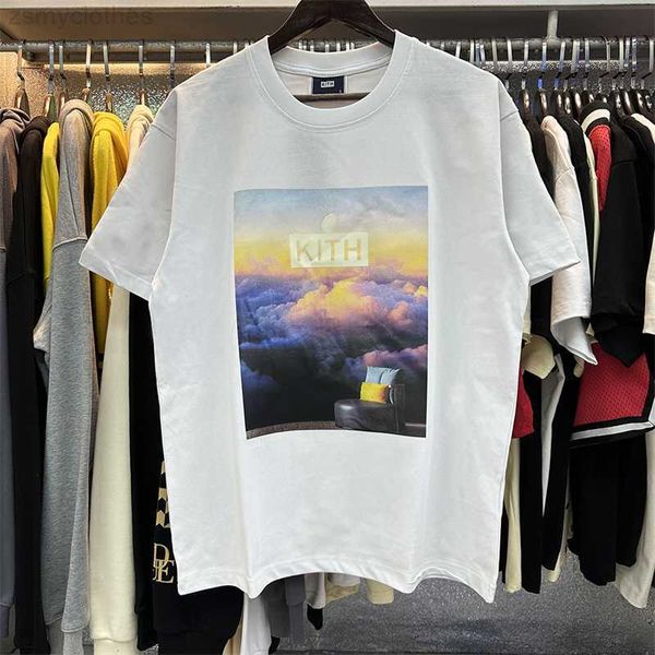 tee for men kith spring and summer patterned round neck casual cotton blouse t-shirt for men and women, White;black 
tee for men kith spring and summer patterned round neck casual cotton blouse t-shirt for men and women, White;black