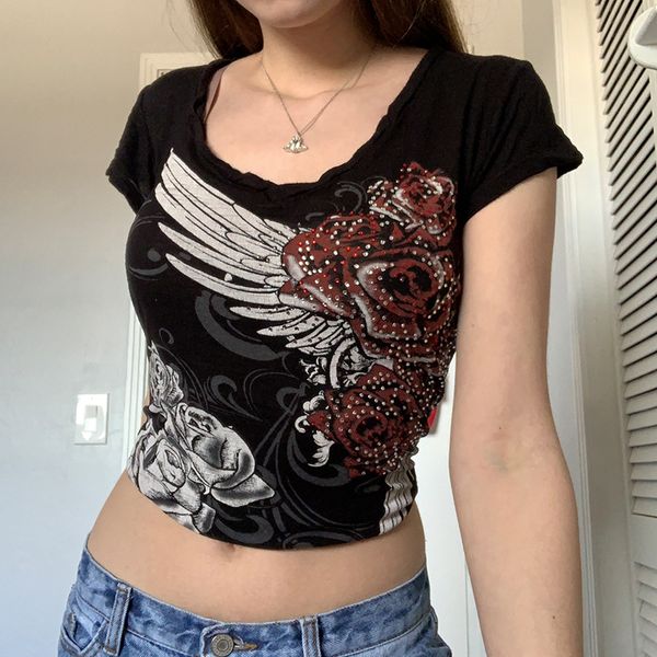 women s t shirt dour y goth emo foral print t shirt y2k aesthetic fairycore vintage crop grunge pullovers tshirt women summer 230407, White
women s t shirt dour y goth emo foral print t shirt y2k aesthetic fairycore vintage crop grunge pullovers tshirt women summer 230407, White