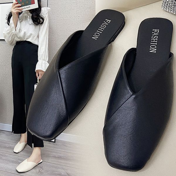 slipper mules summer elegant square closed toe flat female shoes casual leather black white slides plus size 35 43 230407
slipper mules summer elegant square closed toe flat female shoes casual leather black white slides plus size 35 43 230407
