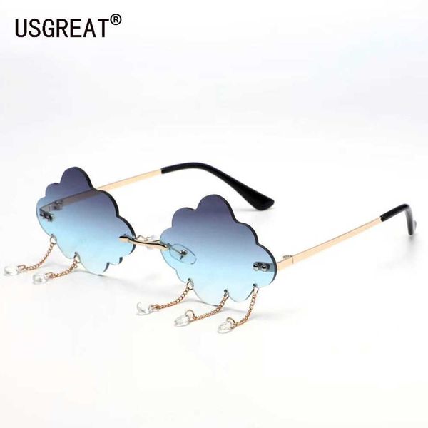 sunglasses fashion rimless sunglasses women clouds chain raindrop sun glasses for men vintage metal tassel brand design oculos de sol p23040, White;black
sunglasses fashion rimless sunglasses women clouds chain raindrop sun glasses for men vintage metal tassel brand design oculos de sol p23040, White;black
