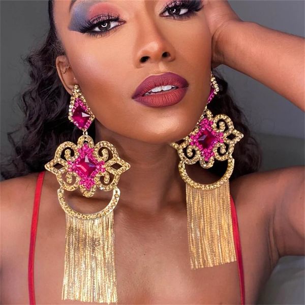 dangle chandelier exaggerated rose red long fringe earrings for women bohemian large crystal luxury wedding jewelry brincos 230406, Silver
dangle chandelier exaggerated rose red long fringe earrings for women bohemian large crystal luxury wedding jewelry brincos 230406, Silver