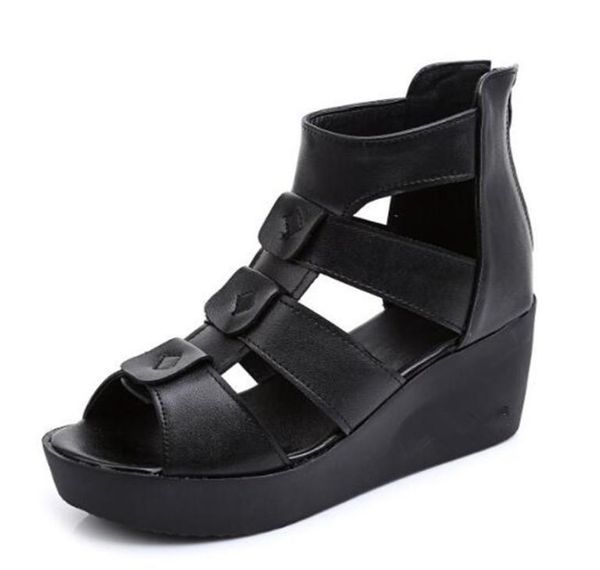 2019 new summer roman sandals platform shoes woman genuine leather sandals women shoes high heel shoes comfort wedges sandals8509417, Black
2019 new summer roman sandals platform shoes woman genuine leather sandals women shoes high heel shoes comfort wedges sandals8509417, Black