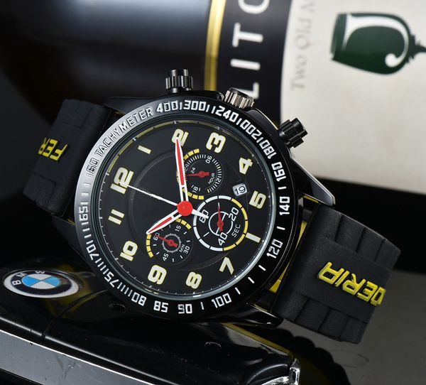 ferrar wrist watches for men 2023 mens watches all dials work quartz watch luxury brand chronograph clock sports car fashion rubber strap ty, Slivery;golden 
ferrar wrist watches for men 2023 mens watches all dials work quartz watch luxury brand chronograph clock sports car fashion rubber strap ty, Slivery;golden