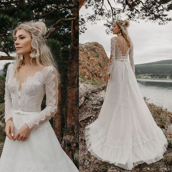 v-neck long sleeve appliques lace wedding dress bridal gowns custom formal beach robe de mariee, White
v-neck long sleeve appliques lace wedding dress bridal gowns custom formal beach robe de mariee, White