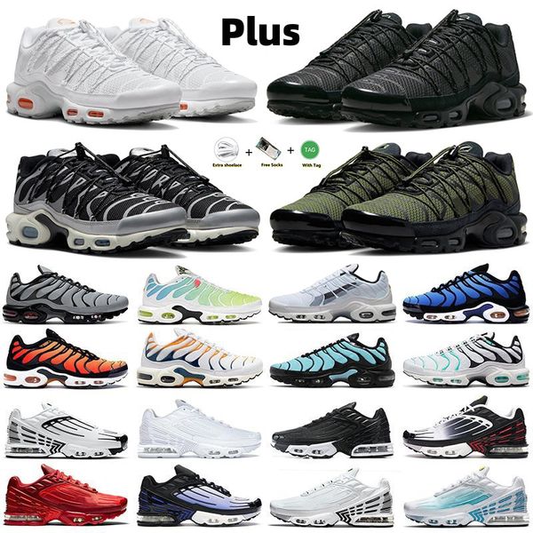 Image of Tn Plus Toggle Utility running shoes for men women 3 Terrascape Triple Black Reflective white olive University Blue Magma Orange Icons mens trainers sports sneakers
