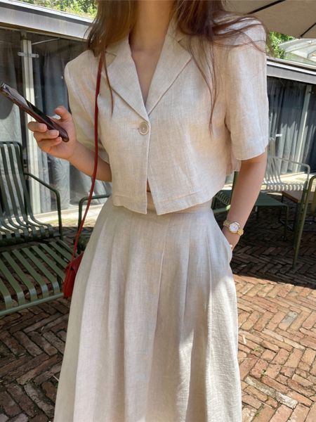 two piece dress women's summer vintage cotton linen leather 2-piece women's short sleeve jacket set high waist long leather 230407, White
two piece dress women's summer vintage cotton linen leather 2-piece women's short sleeve jacket set high waist long leather 230407, White