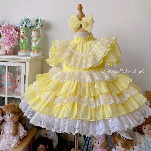 girl's dresses baby girls spring/summer vintage spanish lace princess yellow dress or easter eid 230407, Red;yellow
girl's dresses baby girls spring/summer vintage spanish lace princess yellow dress or easter eid 230407, Red;yellow