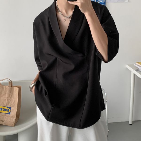 men s casual shirts summer black white pullover fashion oversized korean loose short sleeve s dress 2xl 230407, White;black
men s casual shirts summer black white pullover fashion oversized korean loose short sleeve s dress 2xl 230407, White;black