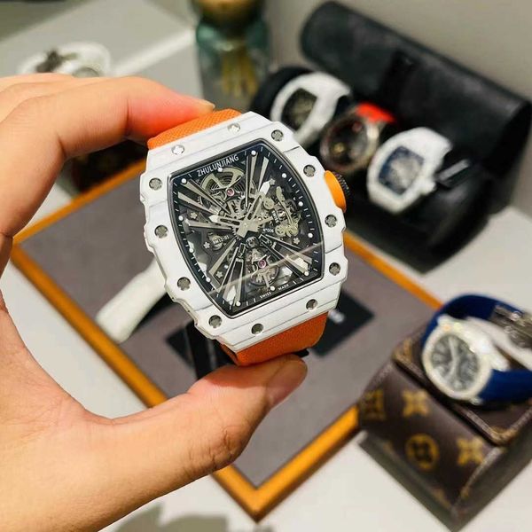 luxury milles richards men's carbon fiber flywheel mechanical watch hollow out personality fashion atmosphere tape tide technology glow, Slivery;black
luxury milles richards men's carbon fiber flywheel mechanical watch hollow out personality fashion atmosphere tape tide technology glow, Slivery;black