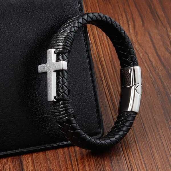 charm cross style multi layer design stainless steel fashion men's leather bracelet classic gift for men 2 different styles ch 3 vk3z, Golden;silver
charm cross style multi layer design stainless steel fashion men's leather bracelet classic gift for men 2 different styles ch 3 vk3z, Golden;silver