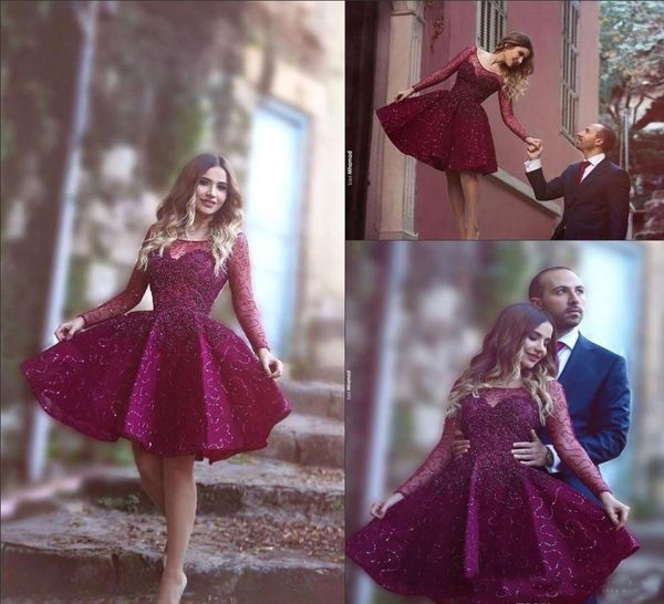 2019 burgundy lace sequined short cocktail party dresses sheer long sleeves scoop mini girls formal prom homecoming gowns3541785, Black
2019 burgundy lace sequined short cocktail party dresses sheer long sleeves scoop mini girls formal prom homecoming gowns3541785, Black