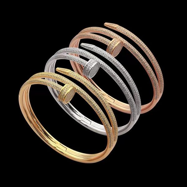 2023 brand luxury crystal bangle bracelet new fashion full diamond nail bracelet for women 18k gold designer jewelry, Black
2023 brand luxury crystal bangle bracelet new fashion full diamond nail bracelet for women 18k gold designer jewelry, Black