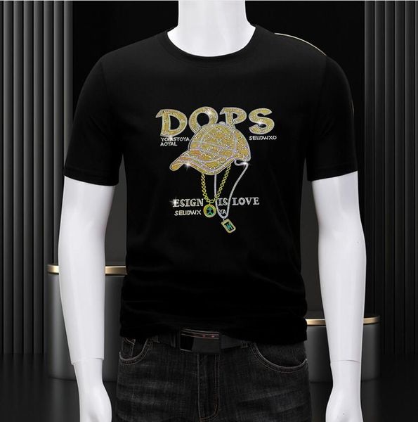 men's t-shirts extra large short sleeve t-shirt men's summer new fashion brand european station diamond quick dry high end men, White;black
men's t-shirts extra large short sleeve t-shirt men's summer new fashion brand european station diamond quick dry high end men, White;black