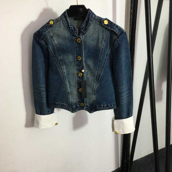 23ss womens jacket denim coat womens designer clothing single-breasted stand-up collar sleeve splicing long-sleeved denim coat women clothes, Black;brown
23ss womens jacket denim coat womens designer clothing single-breasted stand-up collar sleeve splicing long-sleeved denim coat women clothes, Black;brown