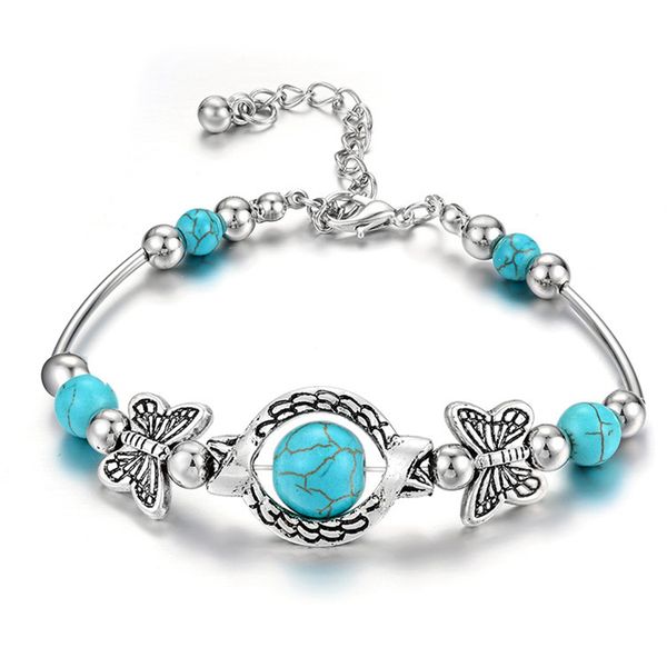 fashionable natural turquoise gemstone pendant with adjustable alloy chain charm bracelet for women, Golden;silver
fashionable natural turquoise gemstone pendant with adjustable alloy chain charm bracelet for women, Golden;silver