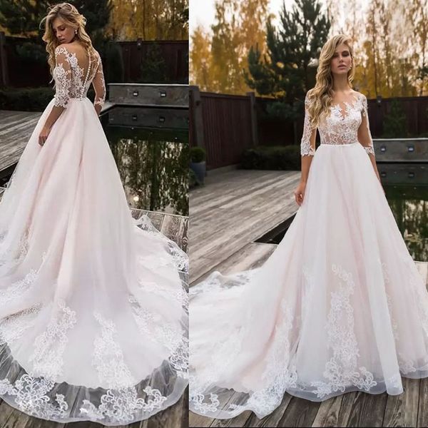 illusion wedding dress 3/4 long sleeve vestidos de novia 2023 lace bridal gown mariage robe, White
illusion wedding dress 3/4 long sleeve vestidos de novia 2023 lace bridal gown mariage robe, White
