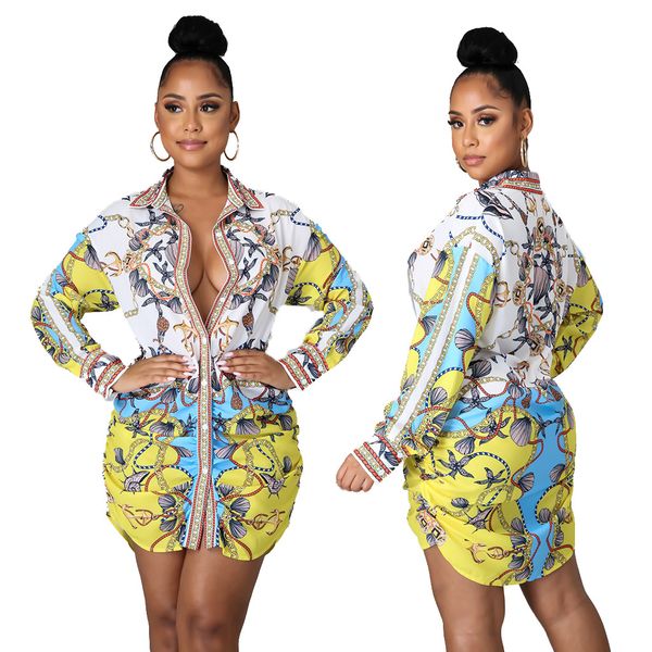 2023 print shirt dress women casual lapel neck long sleeved short mini dresses clubwear ship, Black;gray
2023 print shirt dress women casual lapel neck long sleeved short mini dresses clubwear ship, Black;gray