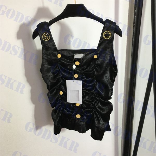 womens silk fabric tanks gold buckle suspender tank embroidered t shirt for women, White
womens silk fabric tanks gold buckle suspender tank embroidered t shirt for women, White