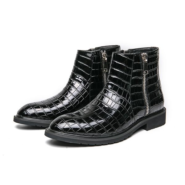 new black zipper men short boots crocodile pattern men ankle boots for men with botas de hombre men boots
new black zipper men short boots crocodile pattern men ankle boots for men with botas de hombre men boots