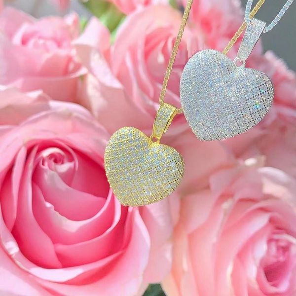 iced out bling women jewelry micro pave 5a cz cubic zirconia big heart pendant tennis chain sparking necklace, Silver
iced out bling women jewelry micro pave 5a cz cubic zirconia big heart pendant tennis chain sparking necklace, Silver