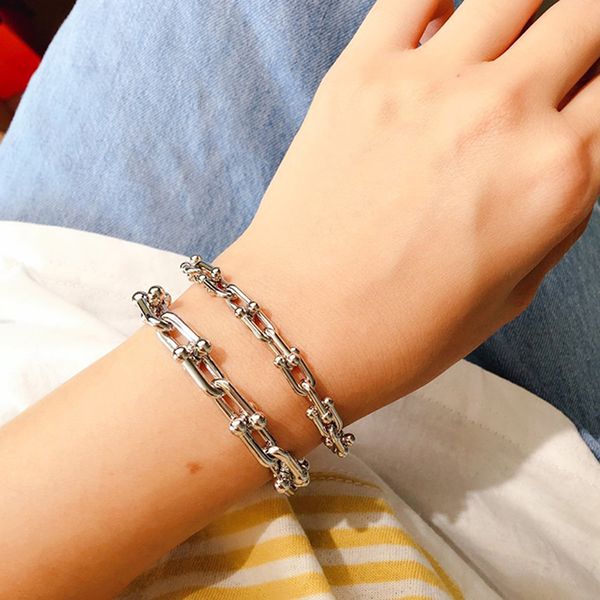 tiff designer bracelet u link cuff bracelet harwear chain buckle bracelets for couple men trend fashion versatile jewelry blue box girlfrien, Black
tiff designer bracelet u link cuff bracelet harwear chain buckle bracelets for couple men trend fashion versatile jewelry blue box girlfrien, Black