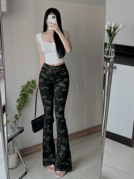 women s pants s spring summer fashion casual skinny cotton stretch brand female women girls camouflage pants 230407, Black;white
women s pants s spring summer fashion casual skinny cotton stretch brand female women girls camouflage pants 230407, Black;white