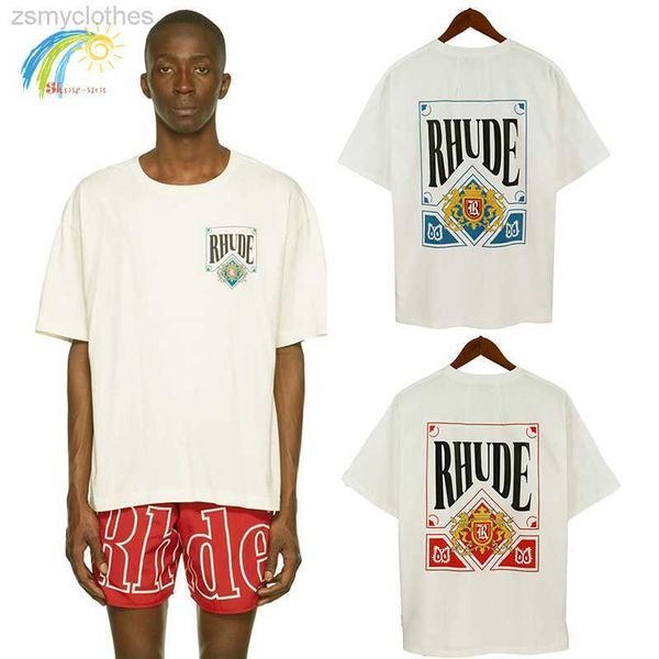 men's t-shirts blue red card printing rhude t shirts men women oversized fashion casual white tee summer classic short sleeve, White;black
men's t-shirts blue red card printing rhude t shirts men women oversized fashion casual white tee summer classic short sleeve, White;black