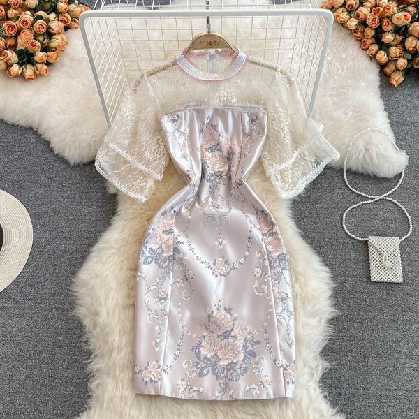 2023 summer fashion round neck dress satin jacquard lace panel embroidery fashion slim fit wrap hip dress, Black;gray
2023 summer fashion round neck dress satin jacquard lace panel embroidery fashion slim fit wrap hip dress, Black;gray