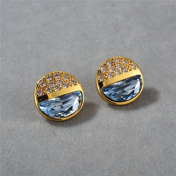 french medieval style stud round set zircon crystal earrings for women's personalized design fashionable elegant jewelry, Golden;silver
french medieval style stud round set zircon crystal earrings for women's personalized design fashionable elegant jewelry, Golden;silver
