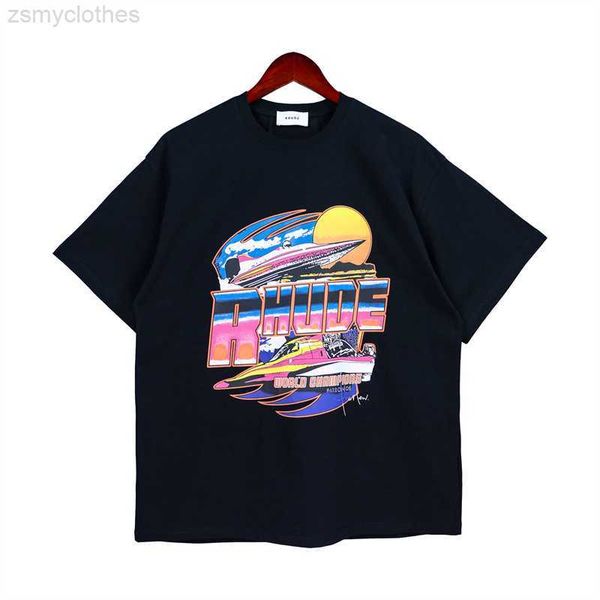 men's t-shirts rhude retro sunset yacht color lettering print loose and versatile men and women the same short-sleeved t-shirt, White;black
men's t-shirts rhude retro sunset yacht color lettering print loose and versatile men and women the same short-sleeved t-shirt, White;black