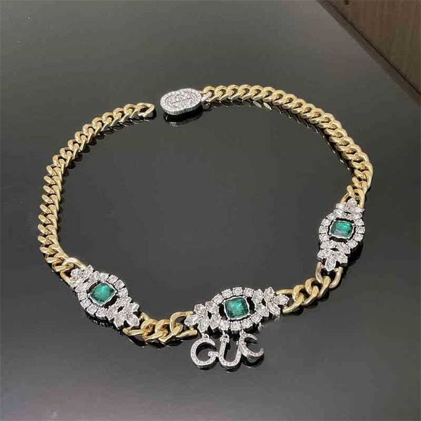 necklace fashion atmosphere inlaid green diamond necklace women's version brass letter pendant factory direct sales 50% off, Black
necklace fashion atmosphere inlaid green diamond necklace women's version brass letter pendant factory direct sales 50% off, Black
