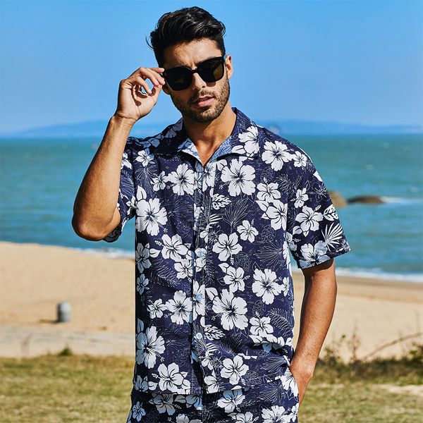 men's casual shirts hawaiian beach flower shirt short-sleeved suit men's loose vacation shirt shorts two-piece men's suit, White;black
men's casual shirts hawaiian beach flower shirt short-sleeved suit men's loose vacation shirt shorts two-piece men's suit, White;black
